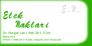 elek maklari business card