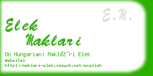 elek maklari business card